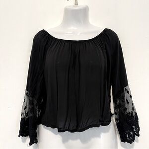 Factorie - Black Long Sleeve Lace Blouse Size M